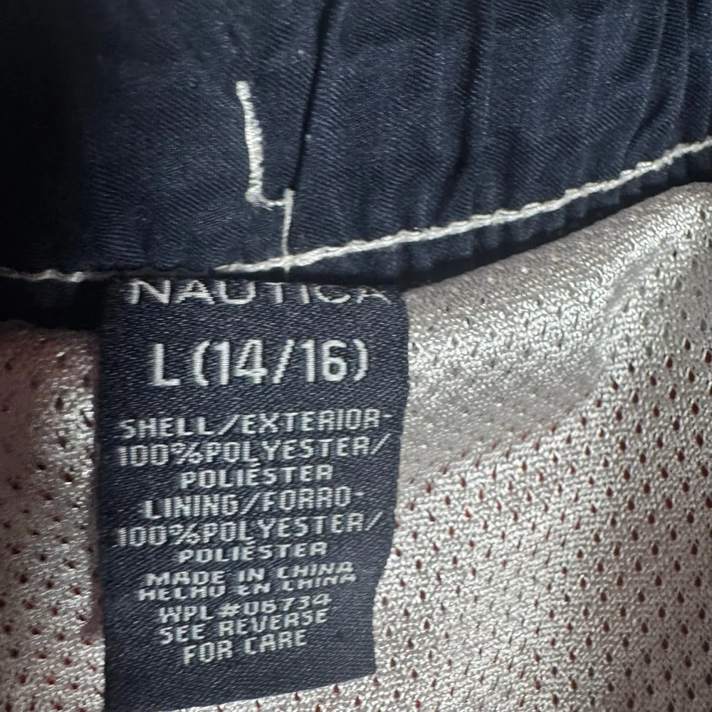 Boys Nautica Red Swim Trunks with White Stitching L 14/16